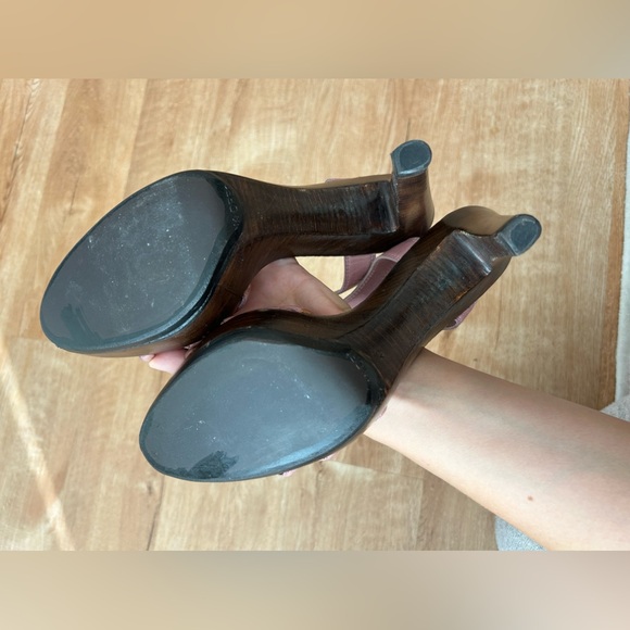 Yves Saint Laurent Vintage Merida 90 Women Strap Heel Sandals Pink - Picture 9 of 11